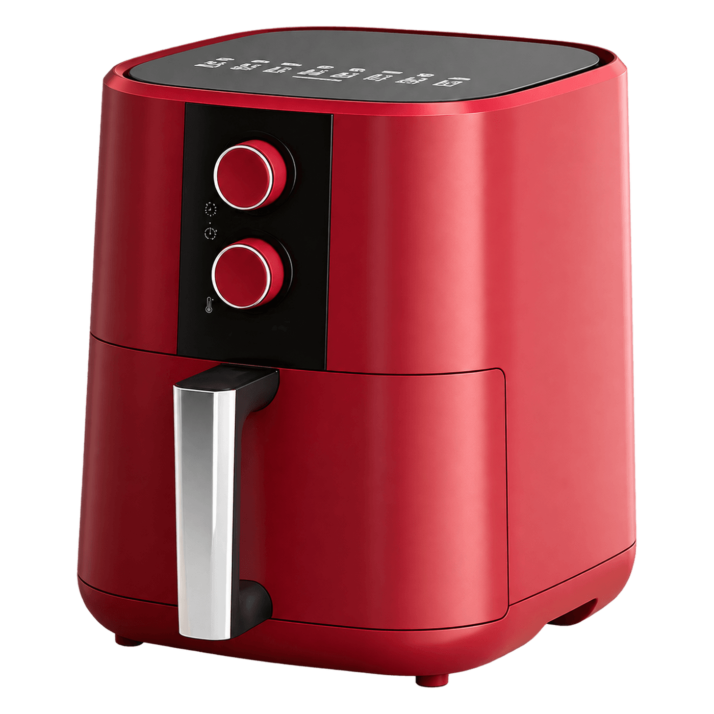 Dual-Knob Air Fryer with Lid-Open Auto Shut-Off