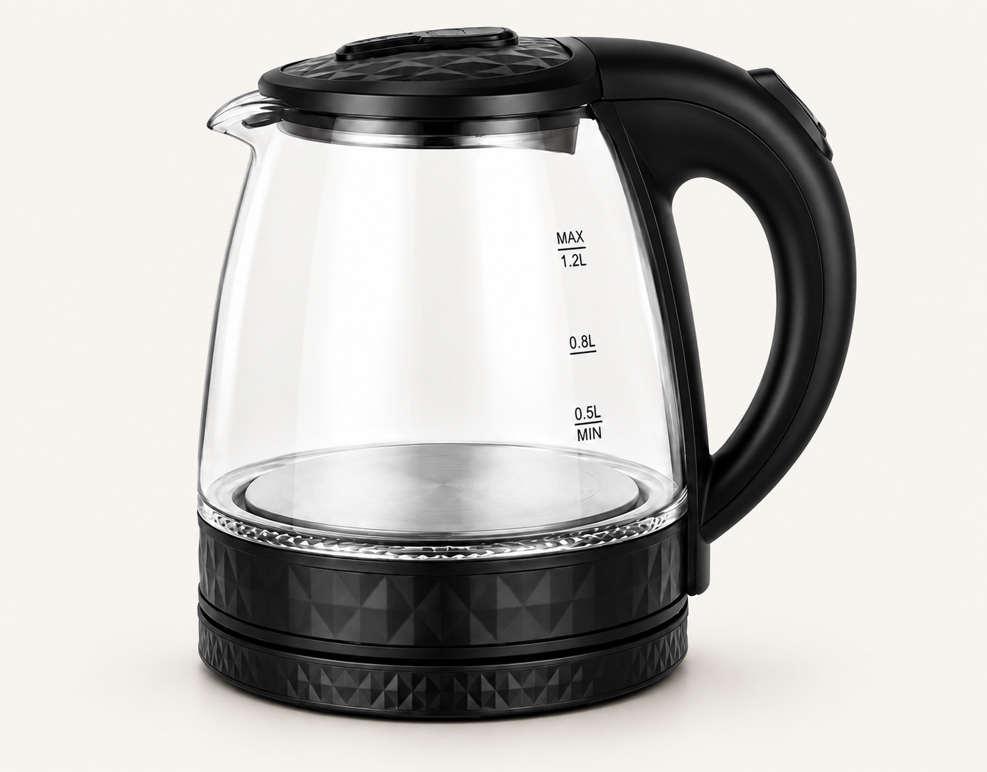 Diamond-Texture Glass Electric Kettle