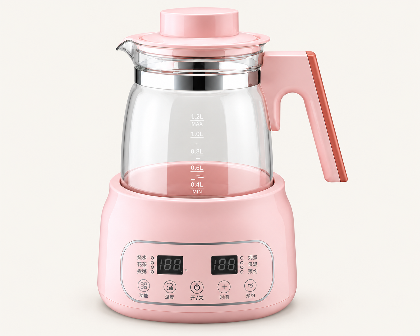 Dual-Display Glass Electric Tea Kettle