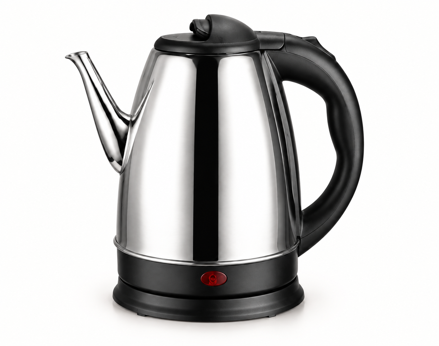 Polished Long-Spout Stainless Steel Electric Kettle