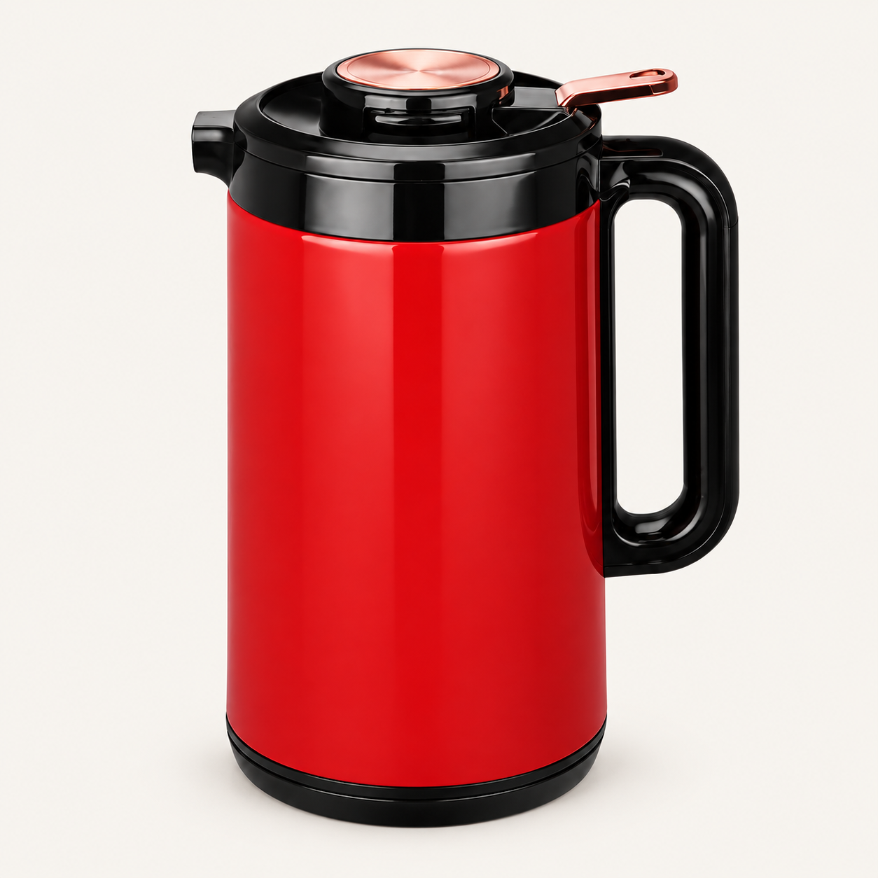 Red-and-Black Short-Spout Electric Kettle