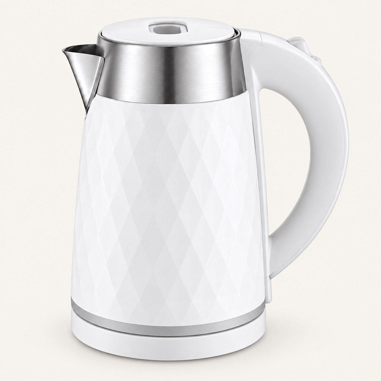 Faceted Curved-Handle Electric Kettle