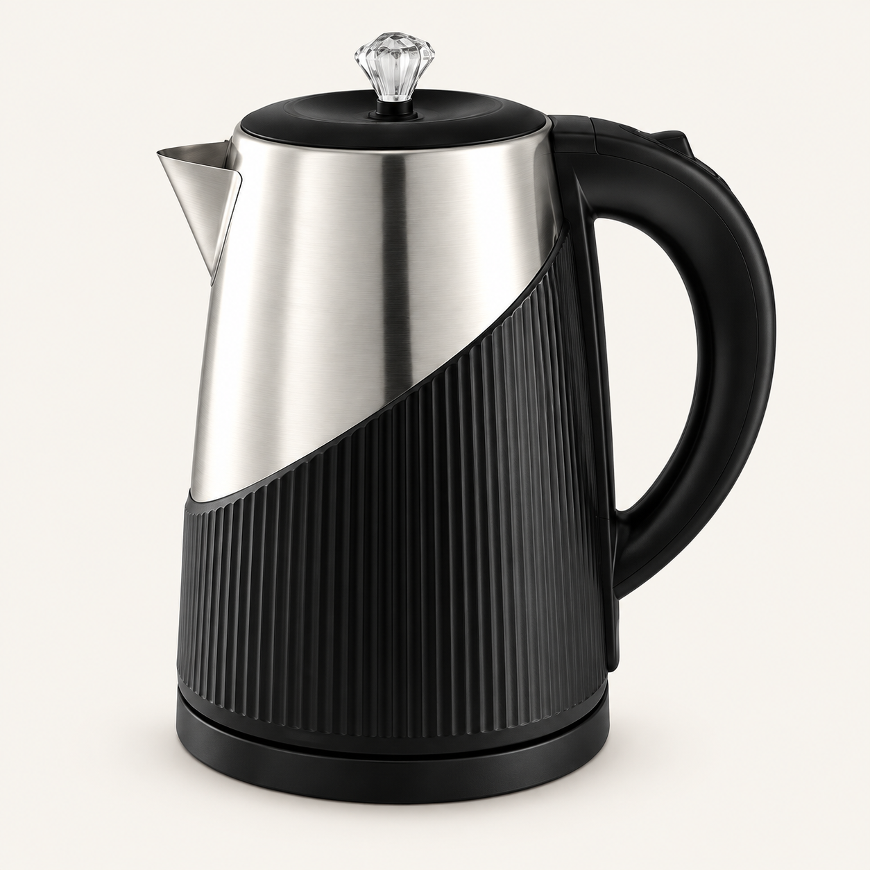 Diagonal Two-Tone Vertical-Rib Electric Kettle