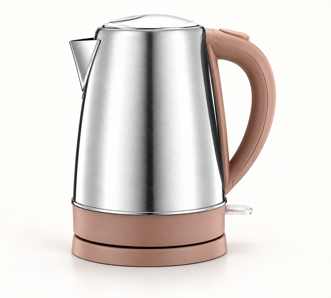Pink-and-Brown Stainless Steel Electric Kettle
