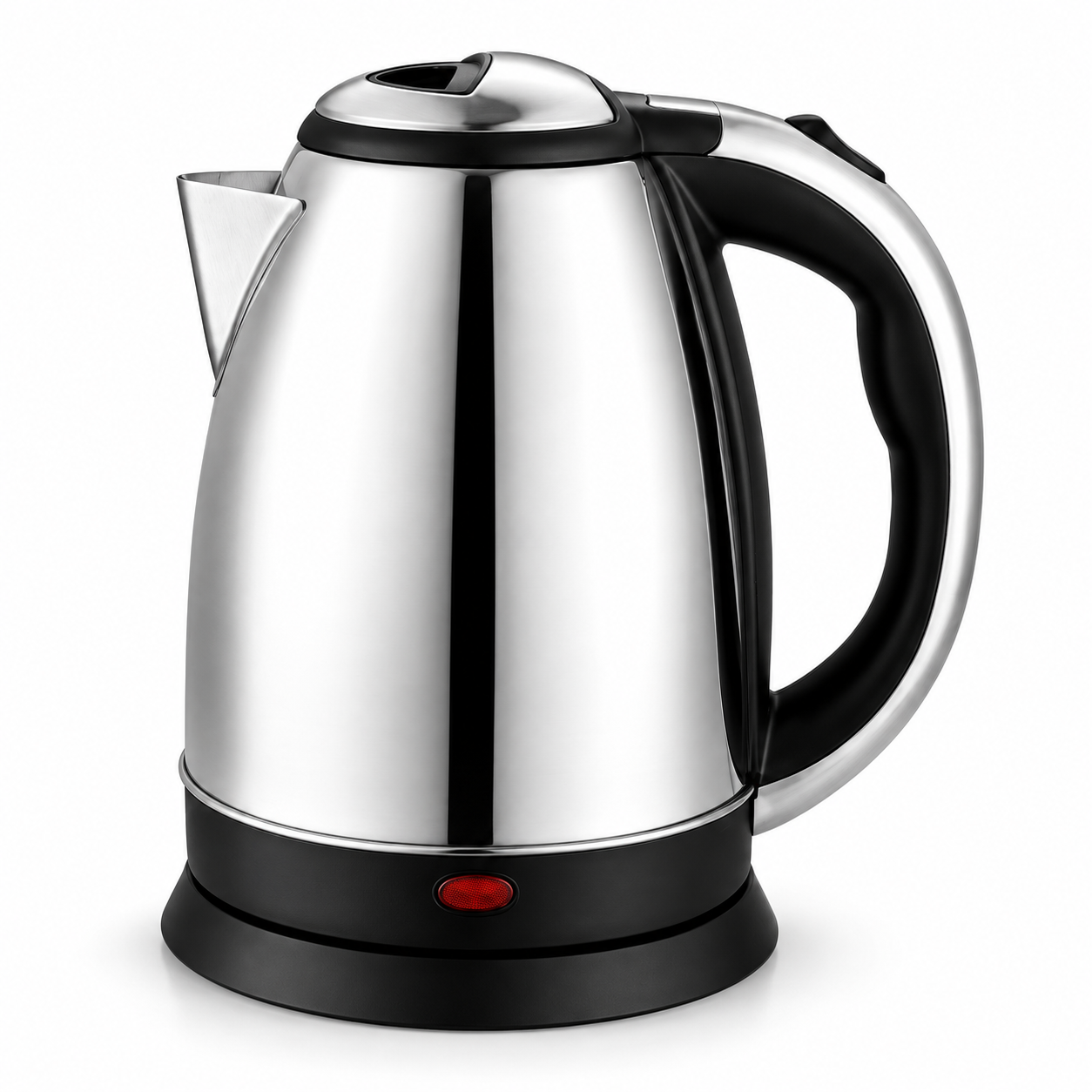 Silver-Trim Stainless Steel Electric Kettle