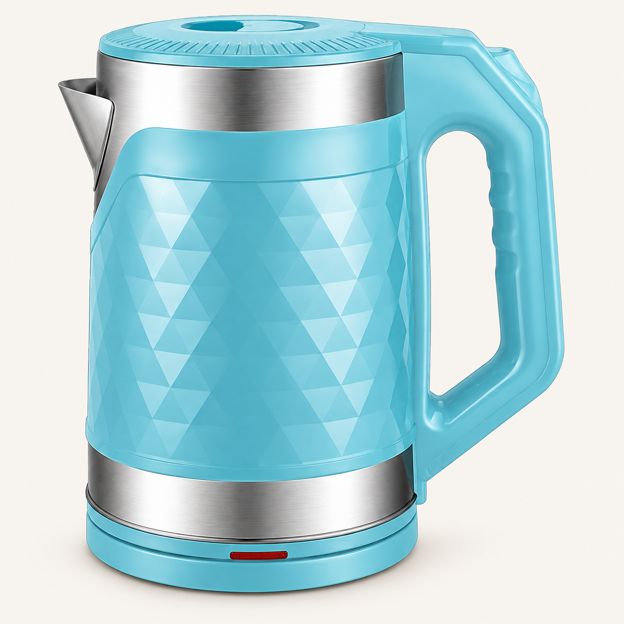 Wide-Loop Faceted Electric Kettle