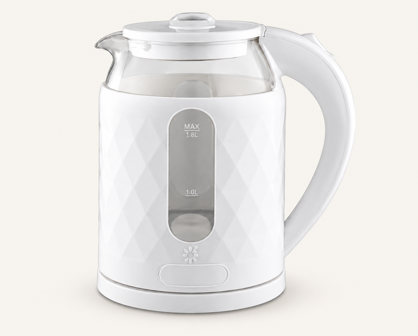Diamond-Pattern Glass Electric Kettle