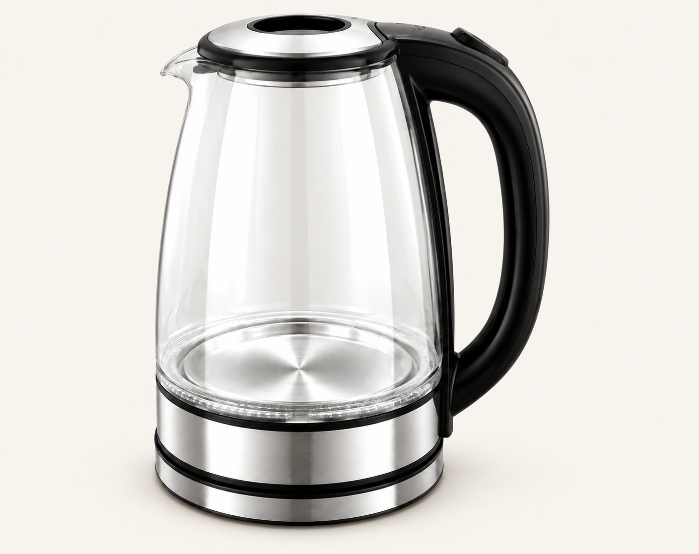 Curved-Handle Glass Electric Kettle