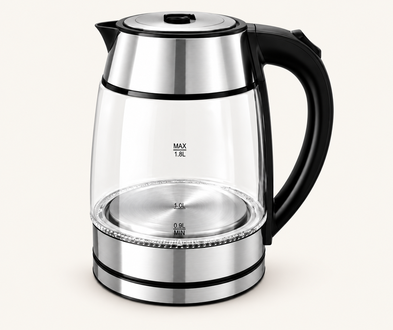 Wide Sloped-Shoulder Glass Electric Kettle