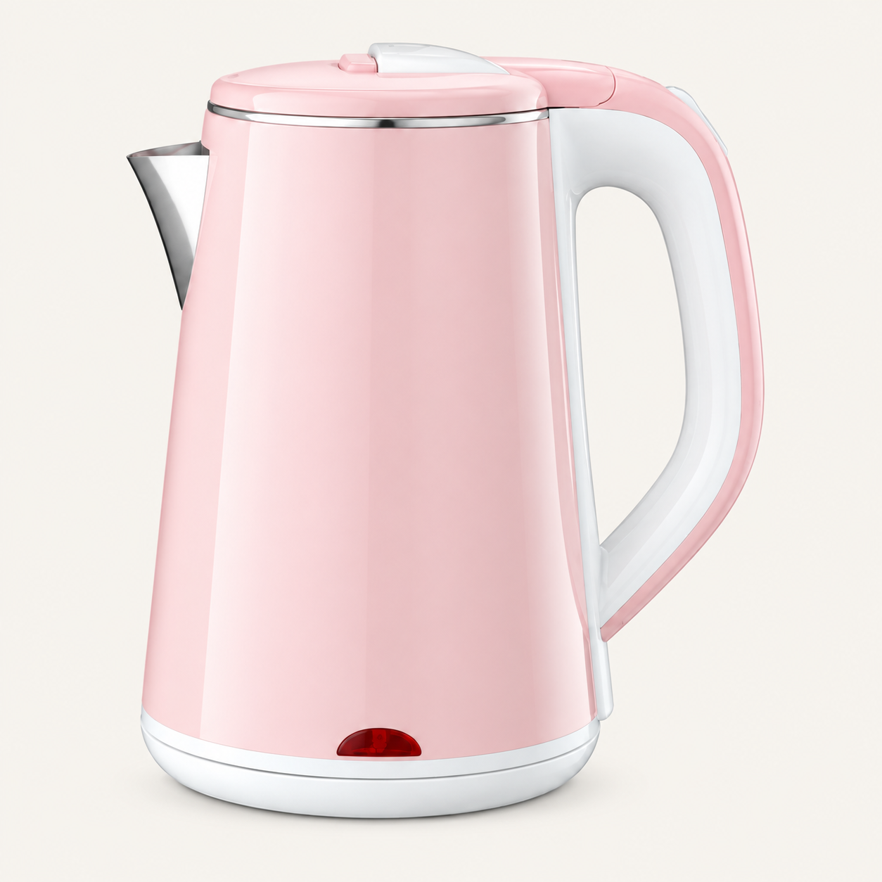Pink-and-White Tapered Electric Kettle