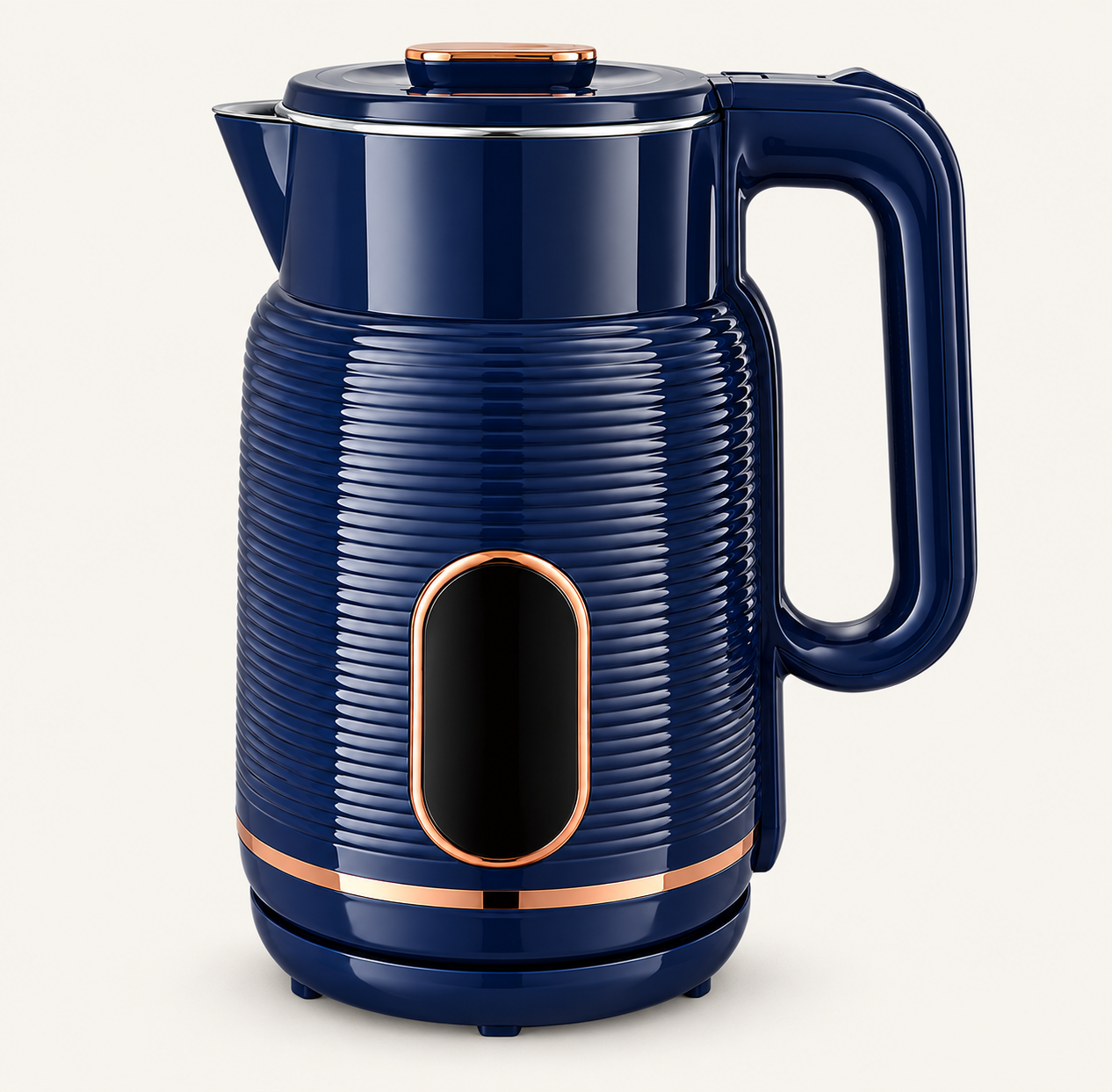 Wide Horizontal-Rib Electric Kettle