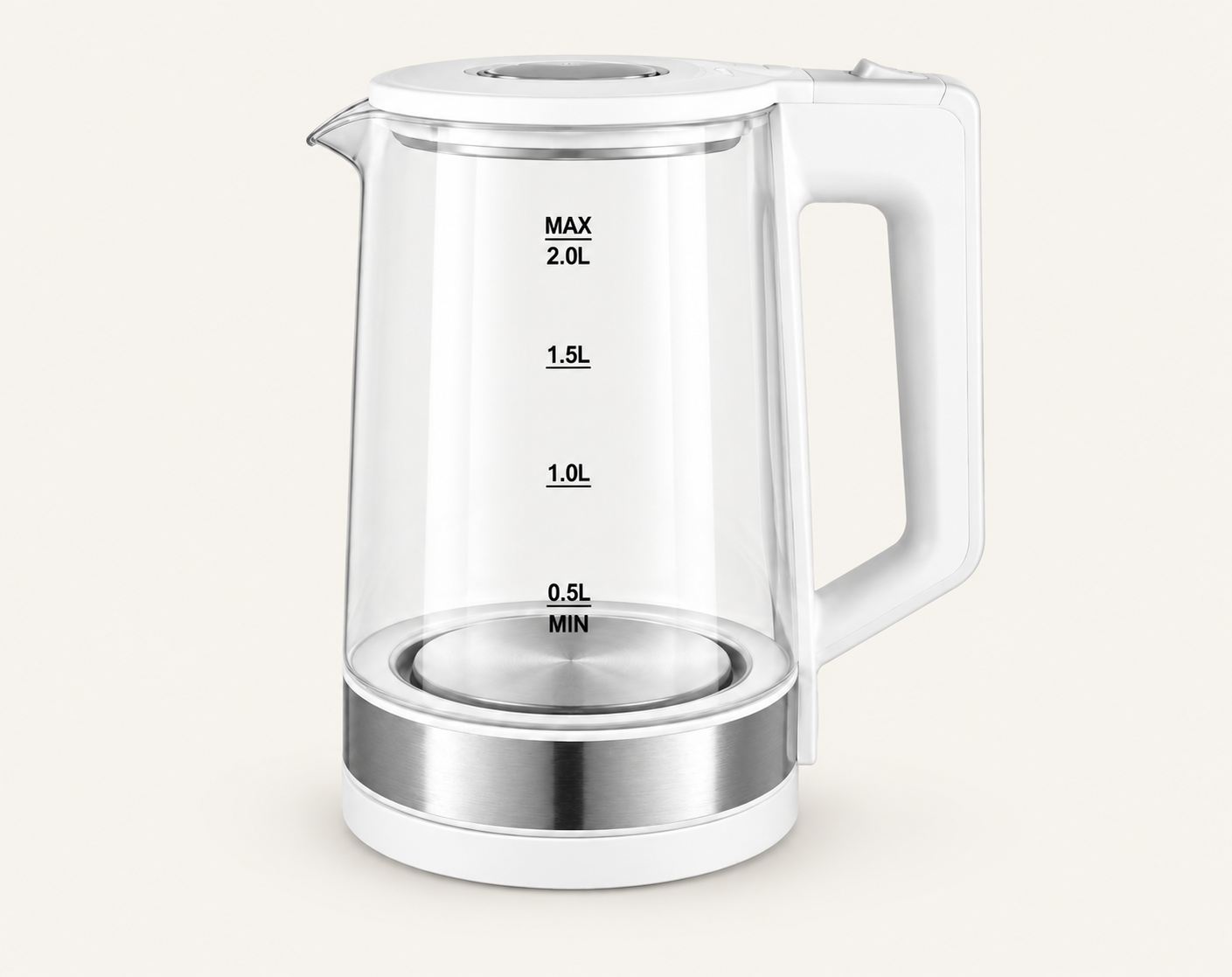 Square-Handle Glass Electric Kettle