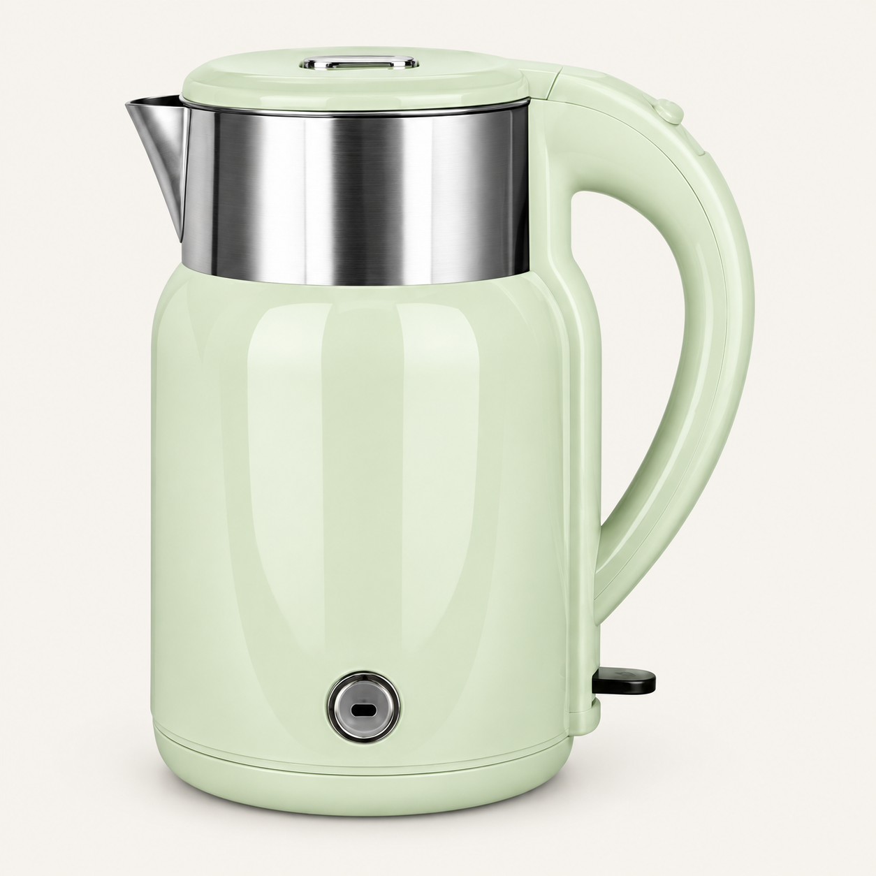 Wide Metal-Shoulder-Ring Electric Kettle