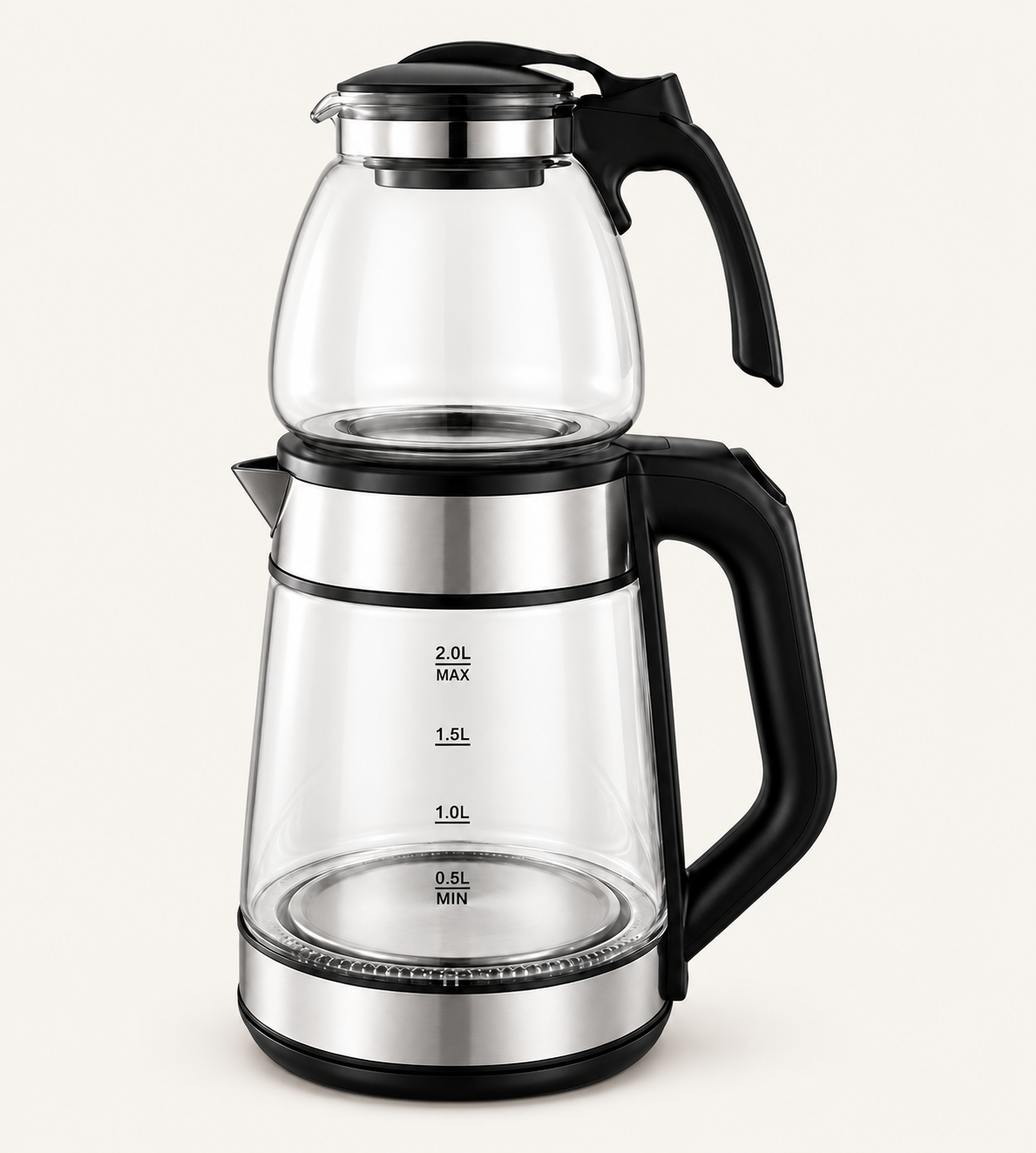 Dual-Kettle Glass Electric Kettle Set