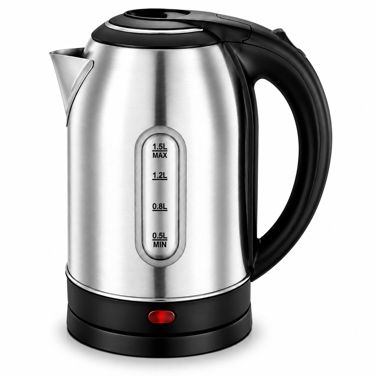 Oval-Window Stainless Steel Electric Kettle