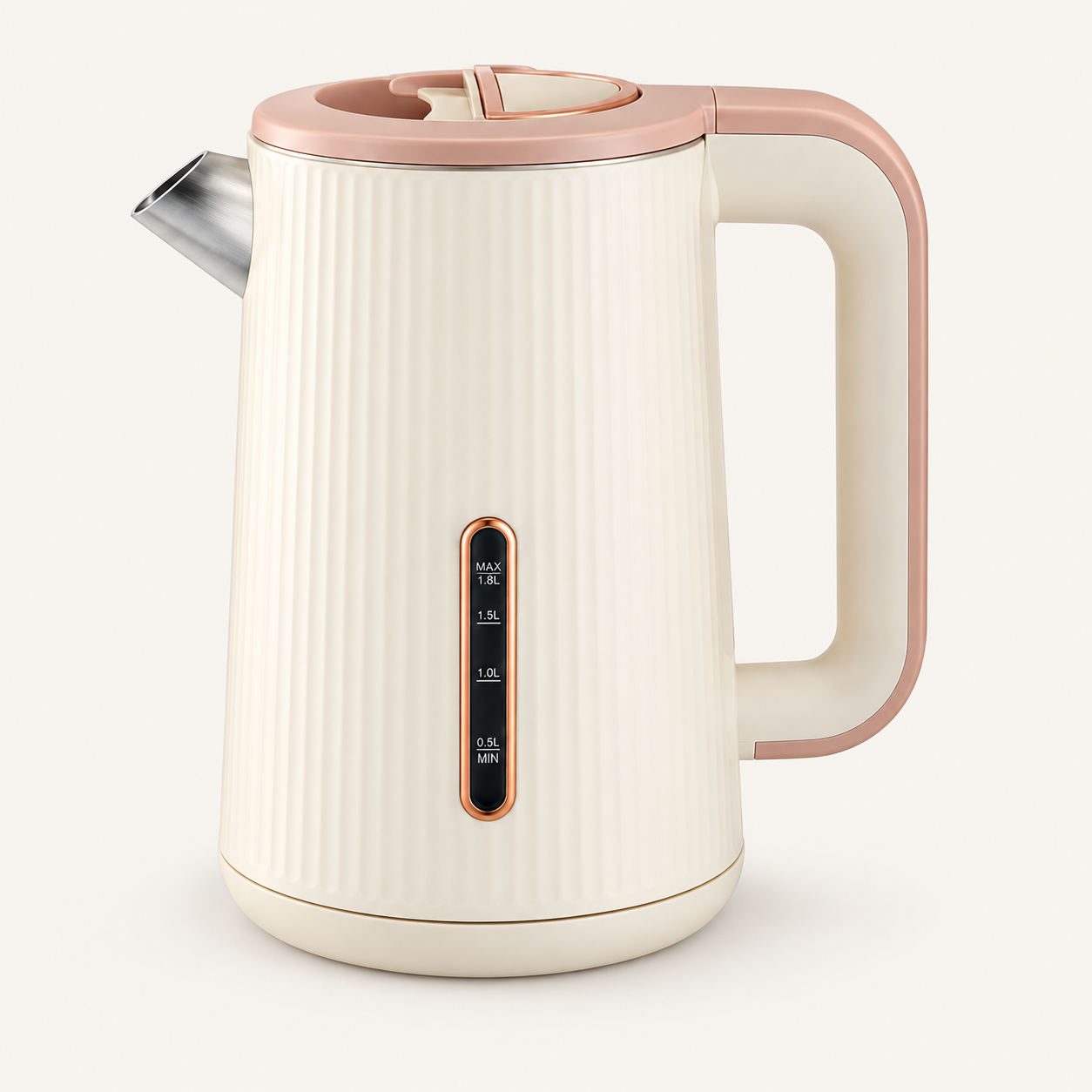 Ribbed Electric Kettle with Water-Level Window